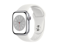 Apple Watch 8 GPS 41mm-Alu Prateado/Bracelete Branco