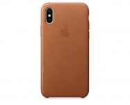 Apple - Capa em pele para iPhone X - Castanho-sela