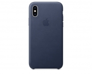 Apple - Capa em pele para iPhone XS - Azul meia-noite